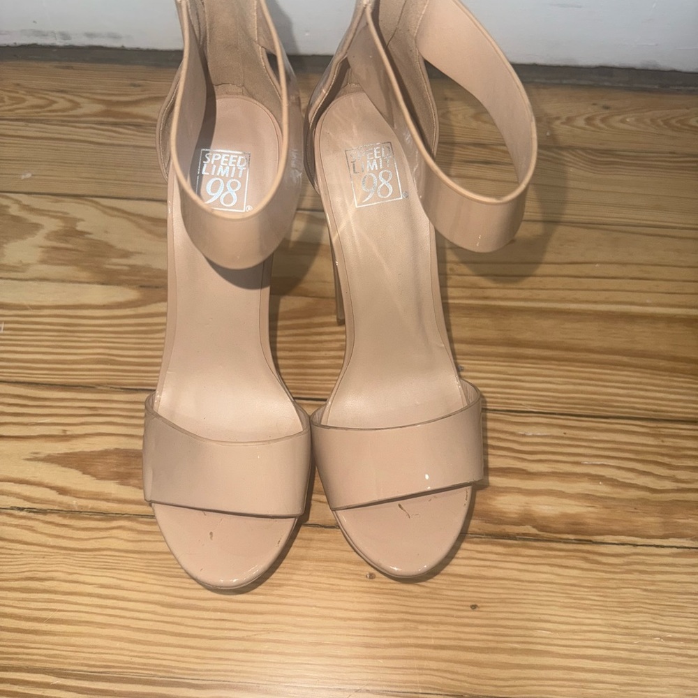 Speed Limit 98 Beige Strappy Heels